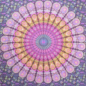 Oussum Cotton Mandala Pink Tapestry Decor for Dorm